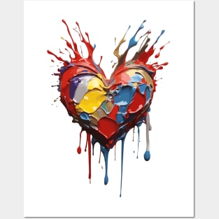 Splashed Paint Heart Posters and Art